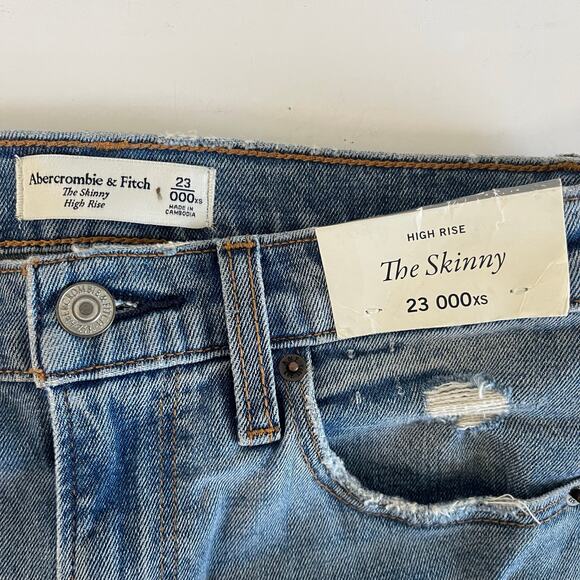 NEW Abercrombie The Skinny High Rise Jeans Medium Wash Denim - Size 23/000XS - Picture 8 of 9